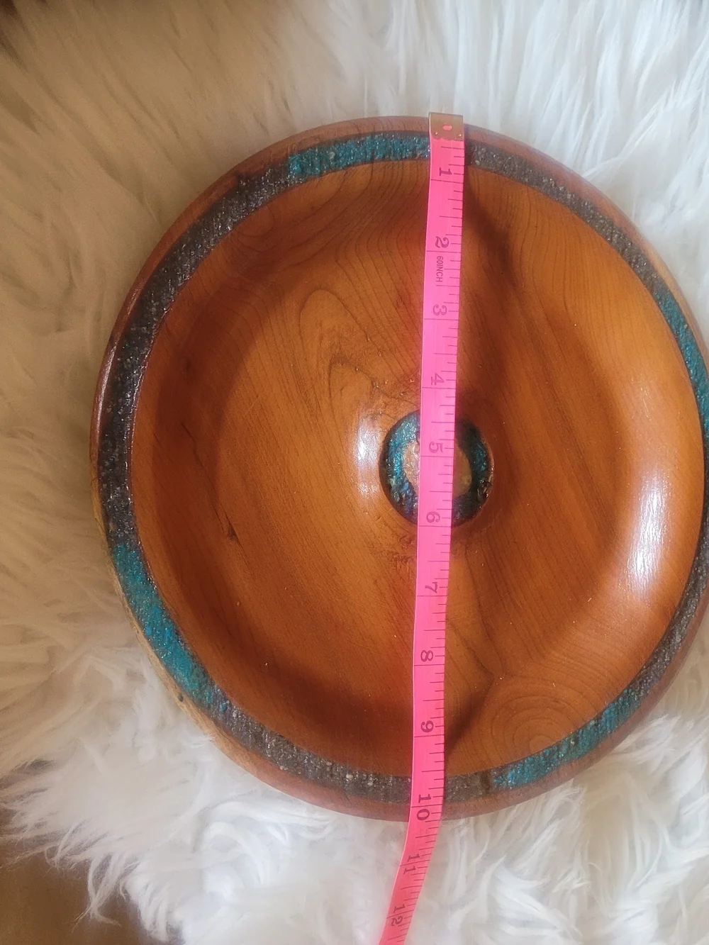 Turquoise Inlay Pine Bowl